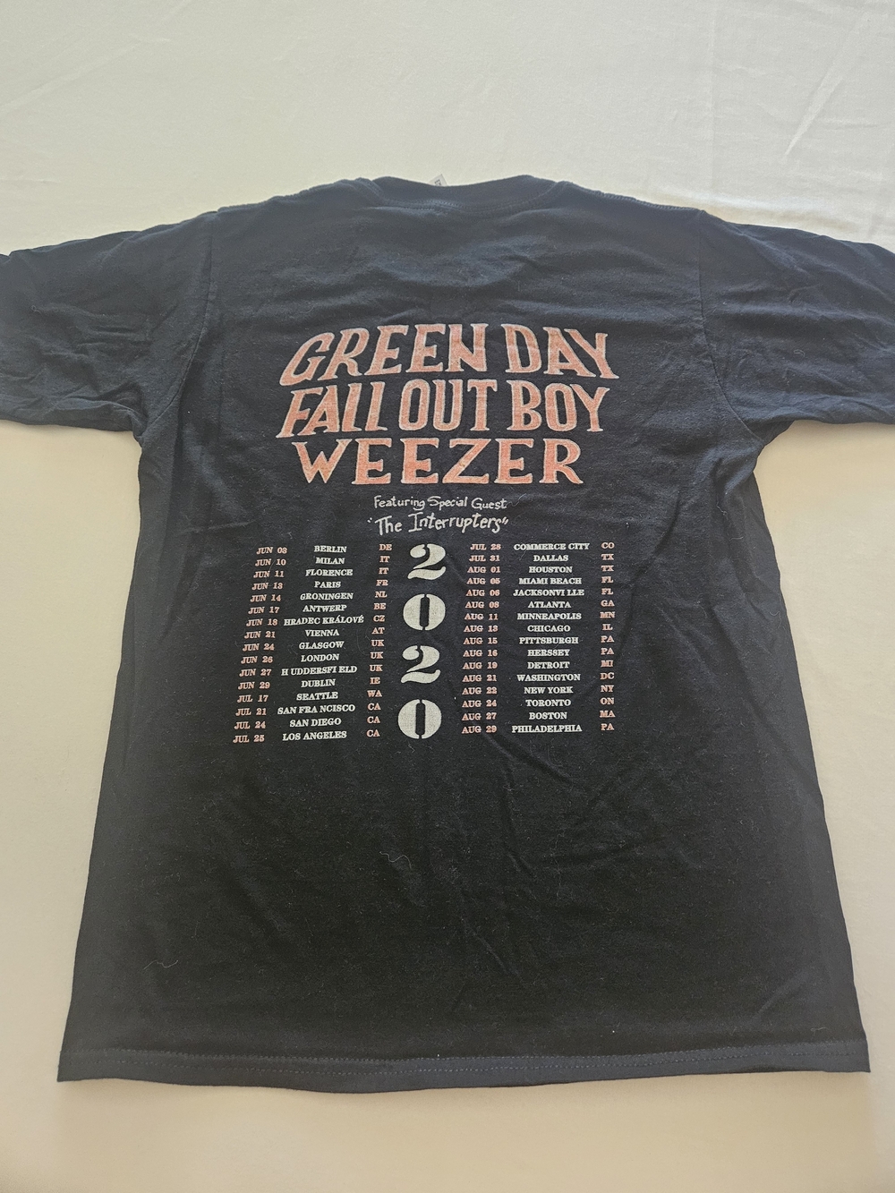 Green Day Fall Out Boy Weezer HELLA MEGA TOUR Graphic Unisex Tee — Black Size XS